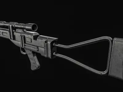 Starwars AT-AT Driver Blaster Rifle Low-poly 3D model