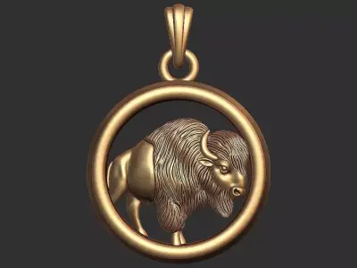 Wild Bull Pendant 3D model