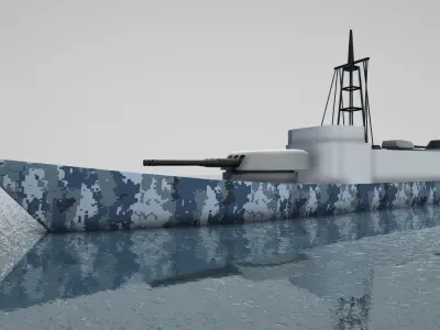 Simple Warships Game Models Free low-poly 3D model