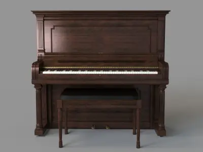 Vintage Steinway and Sons Piano Dark Brown 3D model