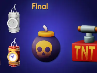 Stylized Bomb Assets 3D model