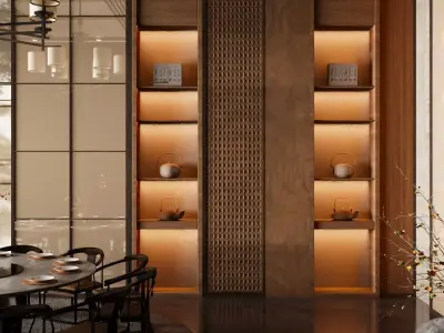Chinese - style restaurant private room 3D model
