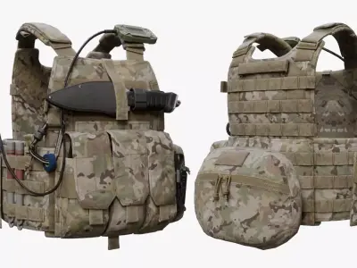 Tactical Vest Low-poly 3D model shop
