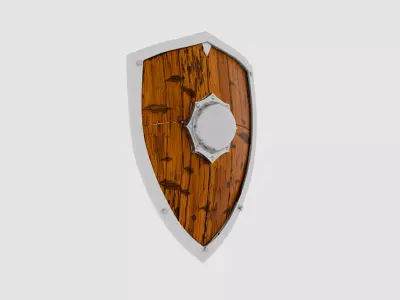 Medieval Battle Shield Low-poly 3D model purchase