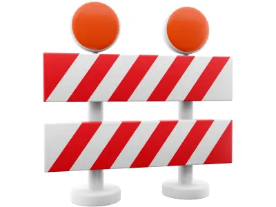 Roadblock cartoon icon 3D model