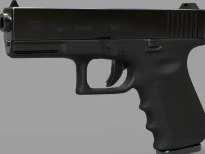 Detail gun Glock19 low poly high poly Low-poly 3D model