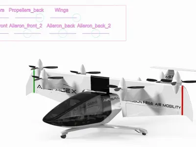 MOBi-One V1 ASX Aircraft Rigged 3D model