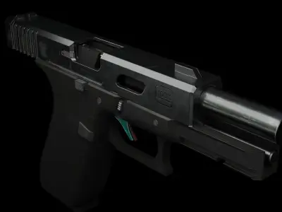 Glock Gameasset Low-poly 3D model