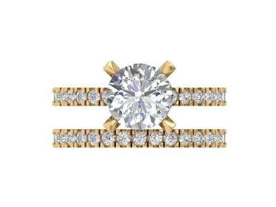 Solitair Ring Bridal Set 3D print model 48