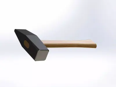 Hammer with wooden handle 3D model purchase