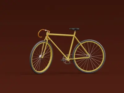 Cartoon Race bicycle 3D model rigged 3D model