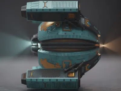 Space drone Low-poly 3D model