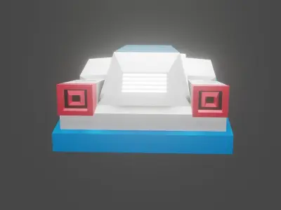 Spaceship 03F Low-poly 3D model
