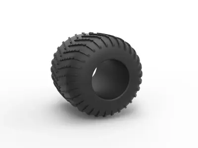 Low pressure tire 8 Scale 1 to 25 3D print model
