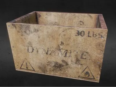   Wooden Dynamite Crate Free low-poly 3D model