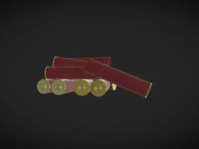 12 Gauge Ammo Pickup Free low-poly 3D model