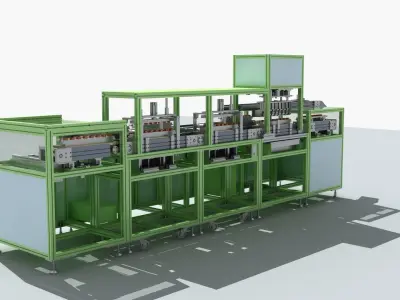 Industrial Equipment 20 - Automatic Testing Production Line 3D model