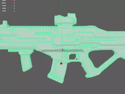 Futuristic Yellow Gun 3D model 2