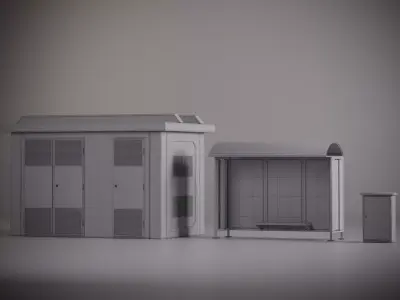 Realistic Urban Infrastructure Pack 3D model