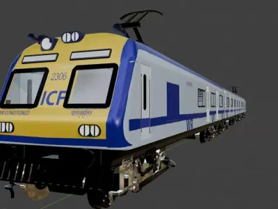 Mumbai AC Local Train Low-poly 3D model