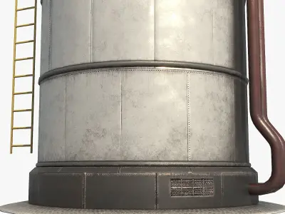 Oil Storage Tank v4 Low-poly 3D model