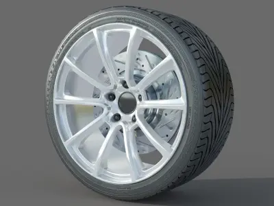 wheel Rim Tire 7 3D model