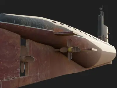 Submarine project 637  Low-poly 3D model