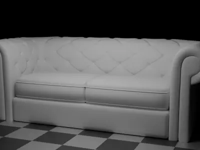 chesterfield sofa Low-poly 3D model 3D model