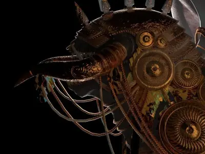 The Nushkar steampunk dragon Free 3D model