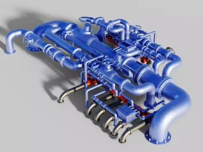 Industrial Pipes 3D model