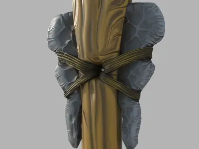 Stylized Primitive Axes with poor and improved versions Low-poly 3D model