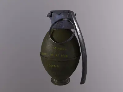Grenade M-26 with PBR material  Low poly  Game ready Low-poly 3D model