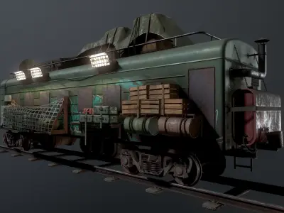 Train carriage Free low-poly 3D model