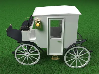 White Lady Carriage 3D model
