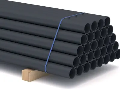 PVC Pipe with Pallet Low-poly 3D model