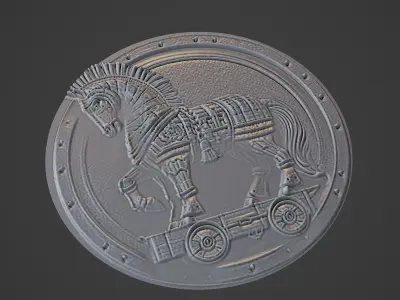 Trojan Horse Medallion 3D print model purchase