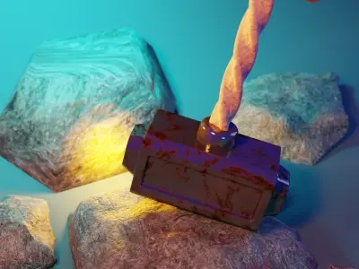 Hammer Low-poly 3D model 8