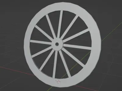 Wooden Wheel Free low-poly 3D model