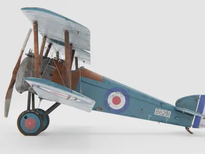 Sopwith Camel Biplane 1917-1920 3D model