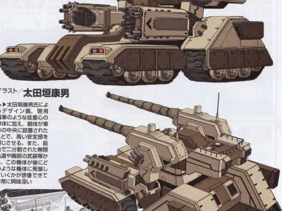 Gundam RX-75 Guntank Free low-poly 3D model