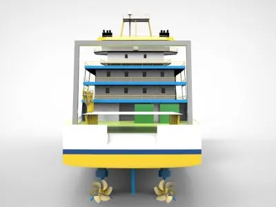 Supply Ship  Low-poly 3D model