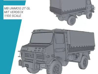 Unimog 2t gl mit Verdeck Bundeswehr 3D print model