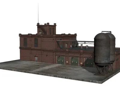 Old factory  Low-poly 3D model