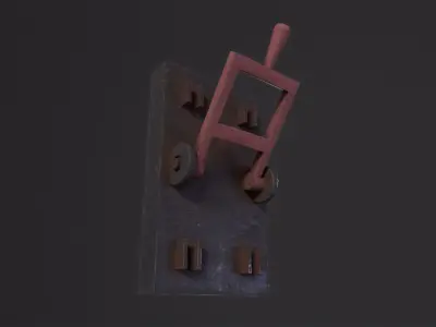Rusted lever switch 3D Model Low-poly 3D model