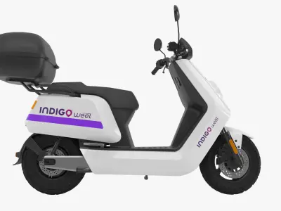 Indigo Weel Moped Low-poly 3D model