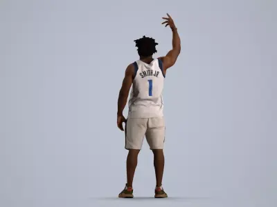 00483Aaron004 - Adult Black male exercising in summer 3D model