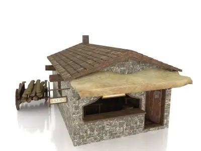Medieval Blacksmith Shop Low-poly 3D model