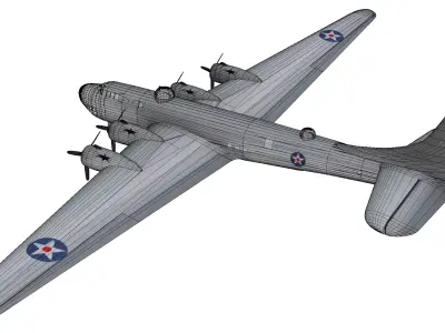 Douglas XB-19 Low-poly 3D model