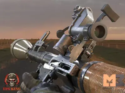 FPS Rocket Launcher Animation Low-poly 3D model