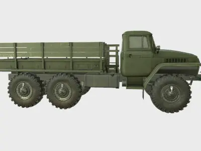 Ural 375 Truck Low-poly 3D model